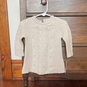 Cupcakes & Cashmere Beige Knit Sweater Dress Baby girl 6-9 mo NEW